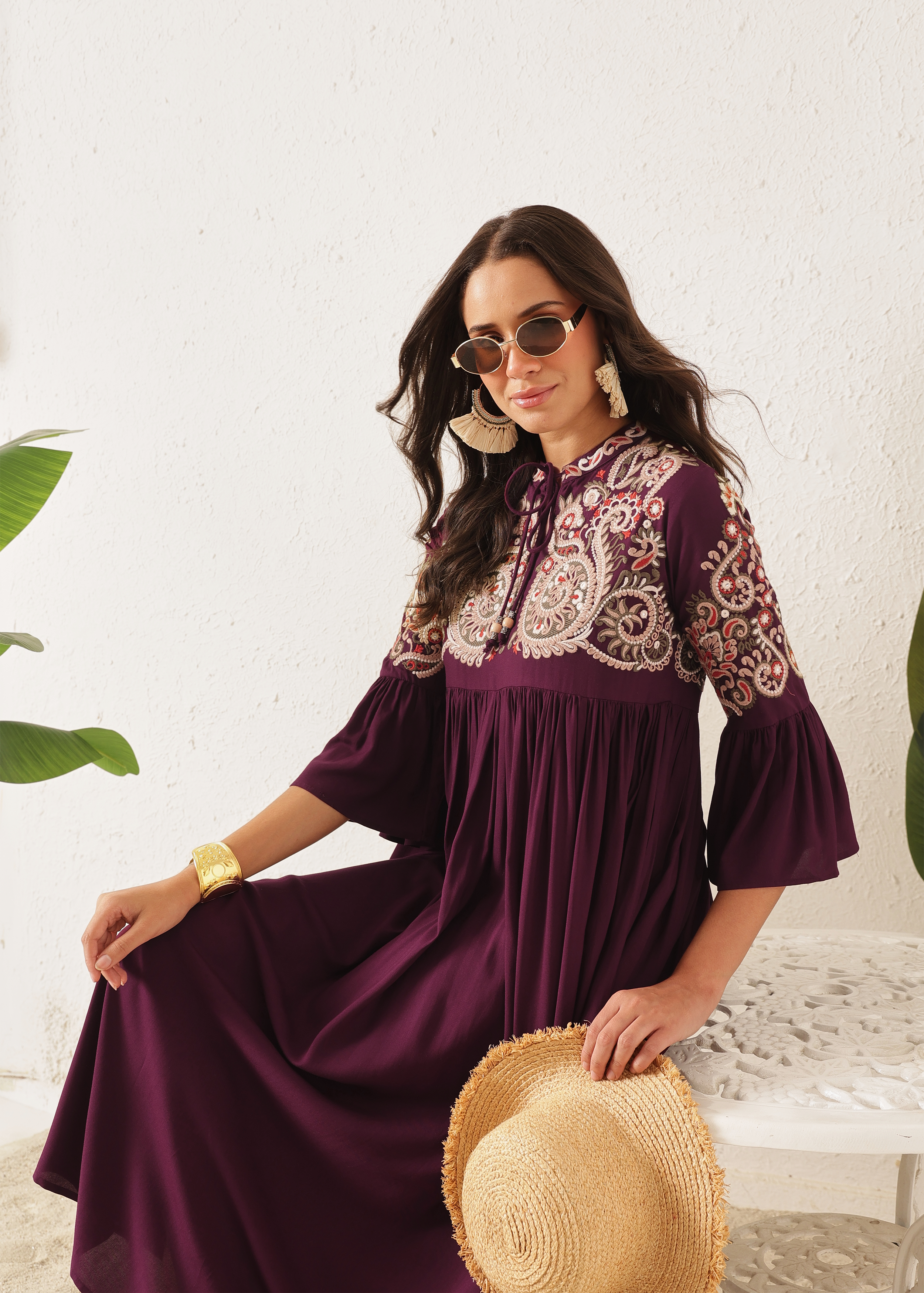 BOHO DRESS - VINTAGE WINE