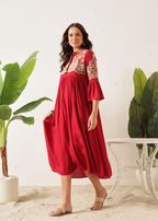 BOHO DRESS - COSMIC RED