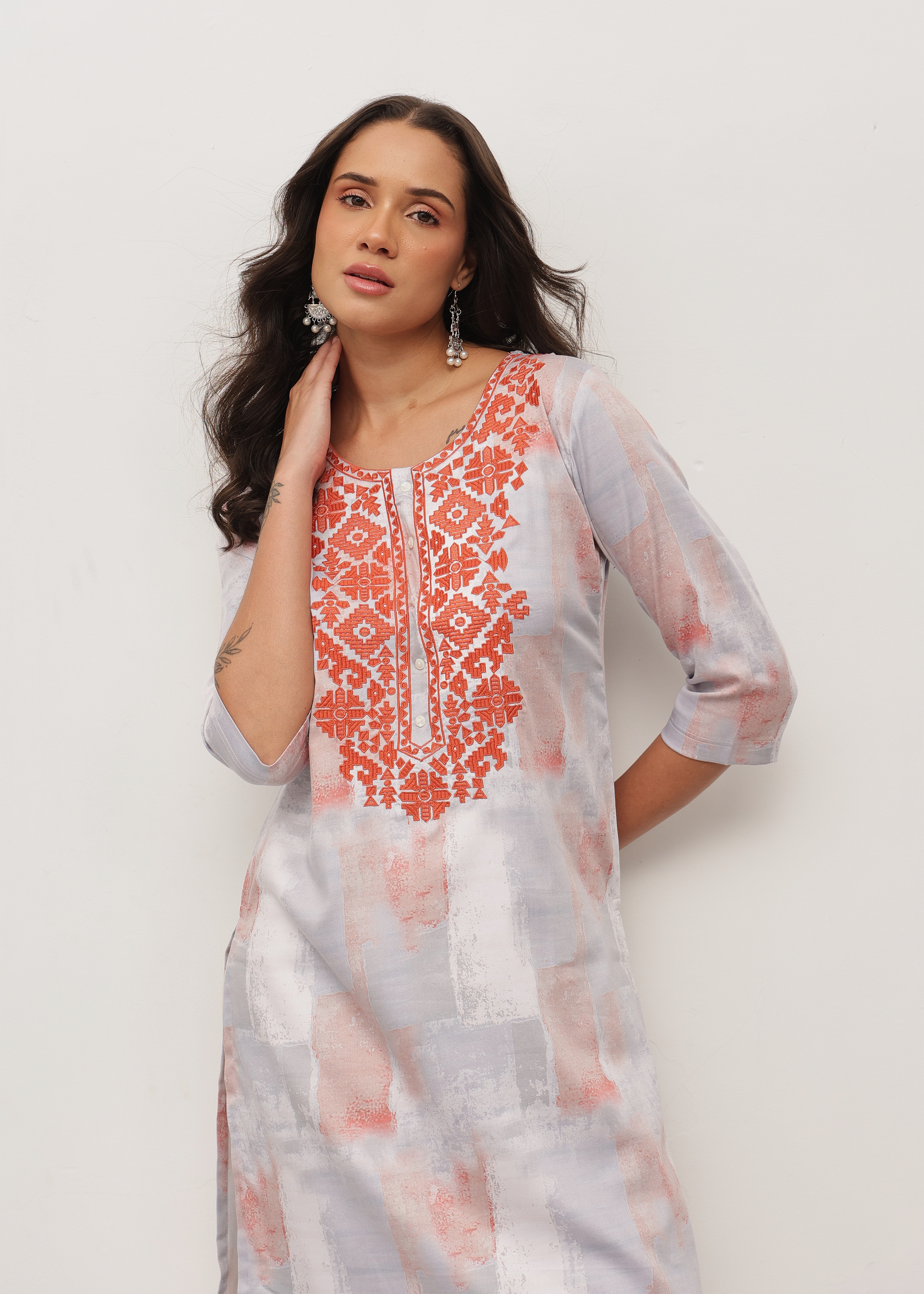 CLOUDY THREADS - STRETCHABLE KURTI - 2