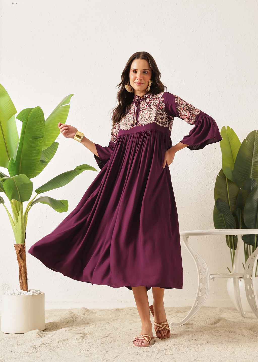 BOHO DRESS - VINTAGE WINE