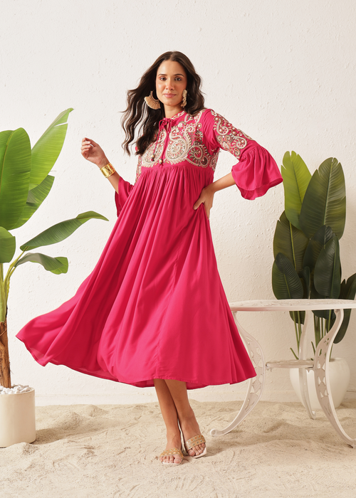 BOHO DRESS - THE DESI PINK