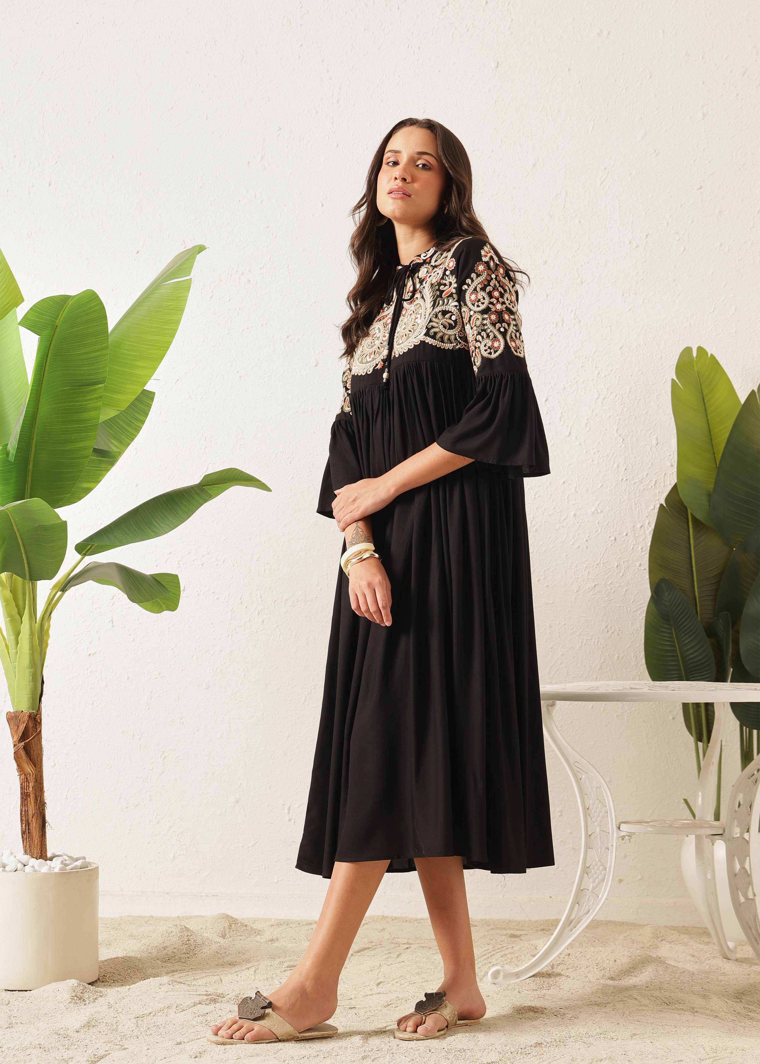 BOHO DRESS - BLACK