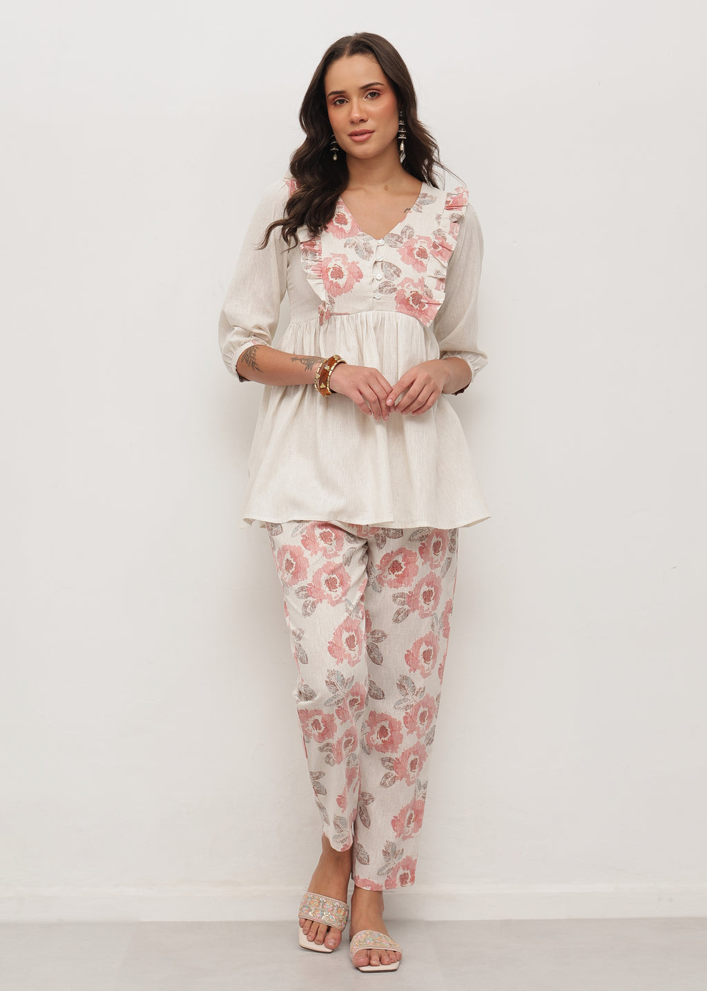 LINEN  PEACH SET