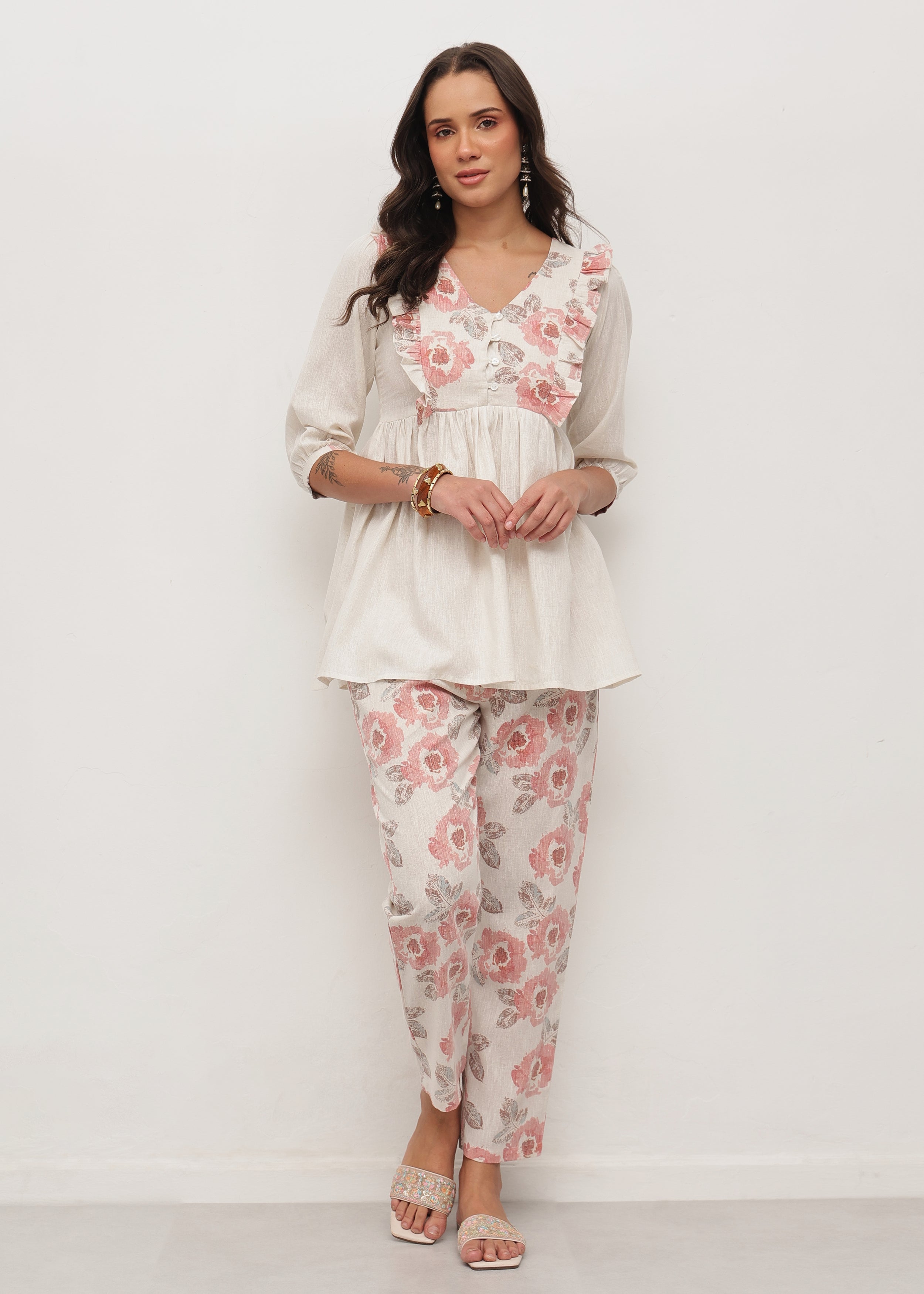 LINEN  PEACH SET