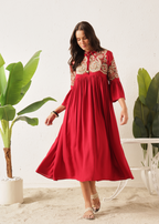 BOHO DRESS - COSMIC RED