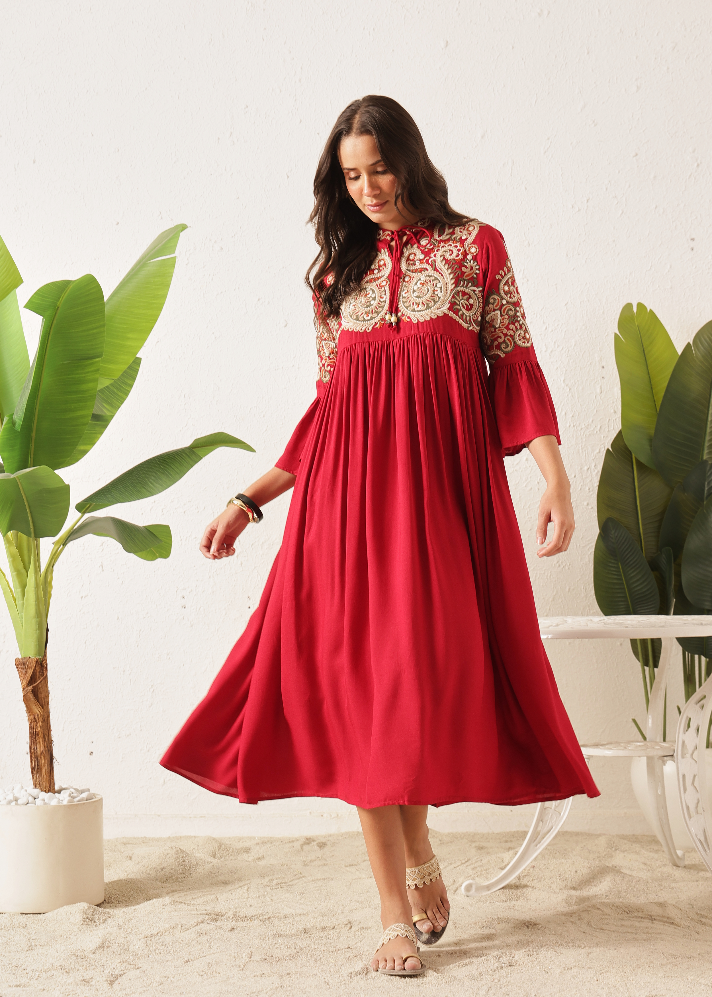 BOHO DRESS - COSMIC RED