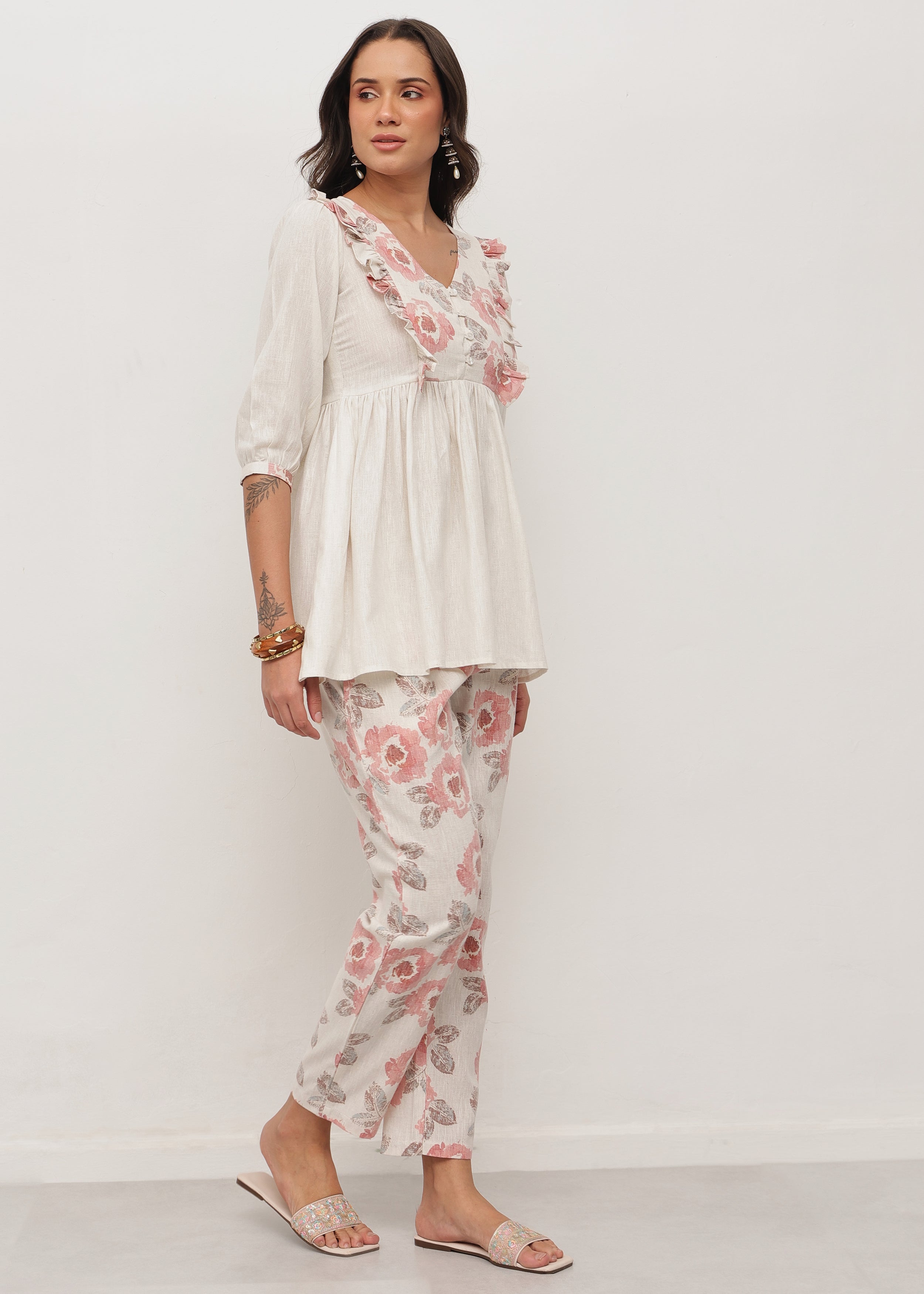 LINEN  PEACH SET