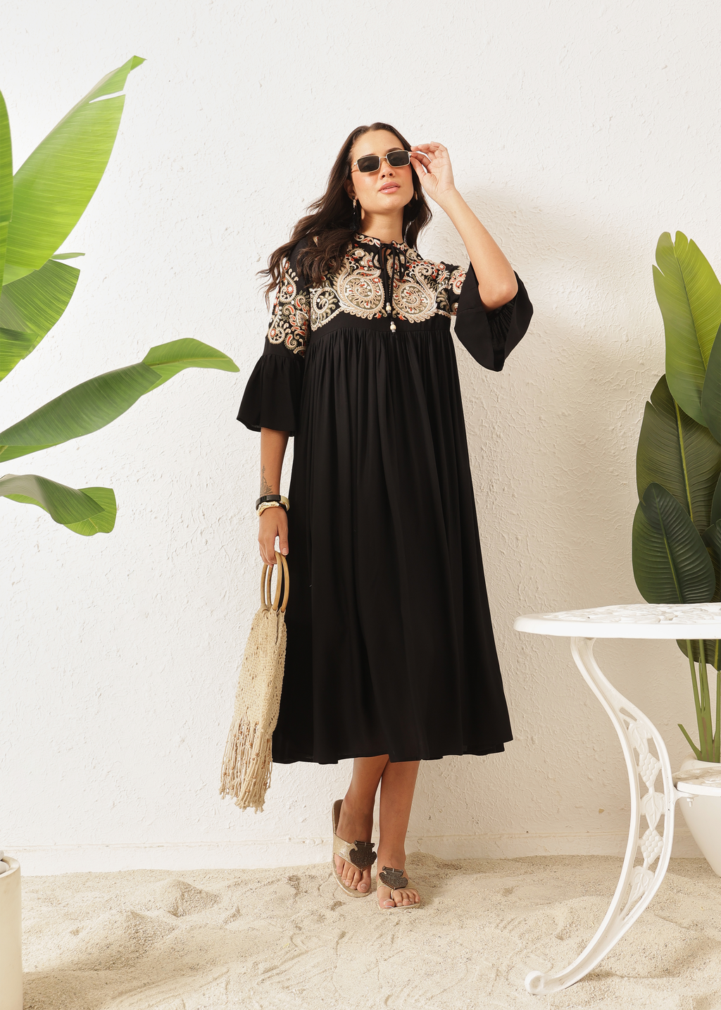 BOHO DRESS - BLACK