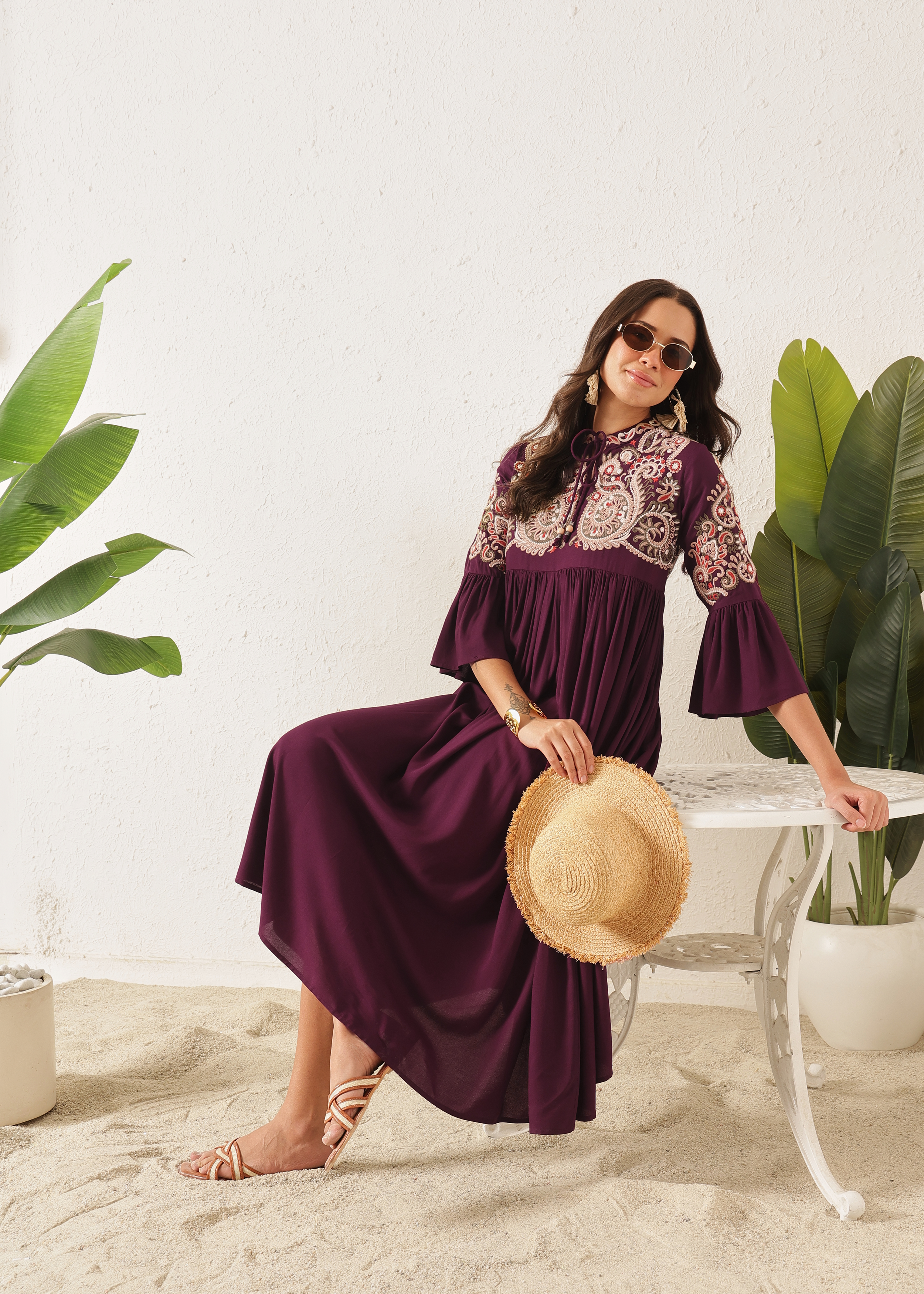 BOHO DRESS - VINTAGE WINE