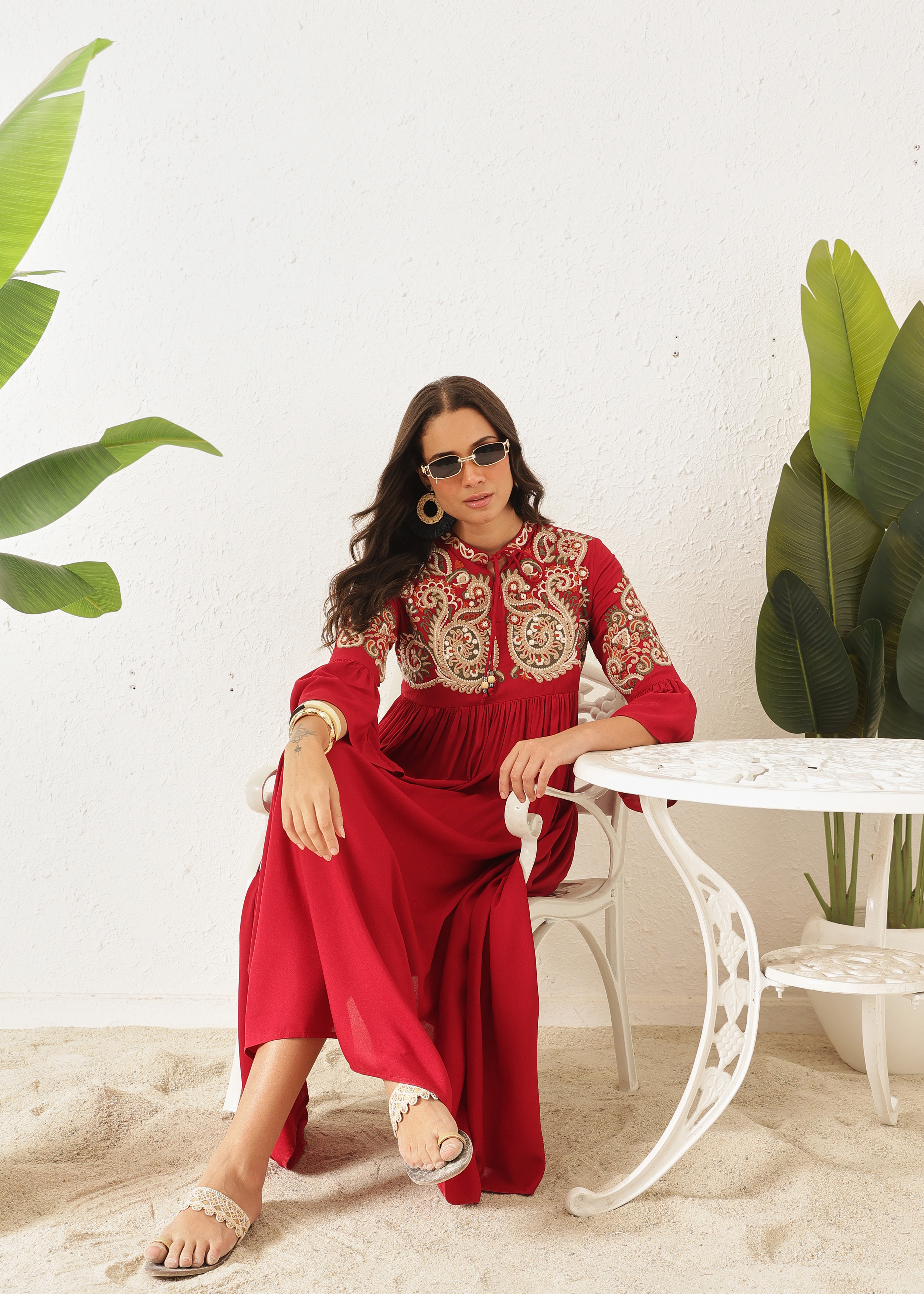 BOHO DRESS - COSMIC RED