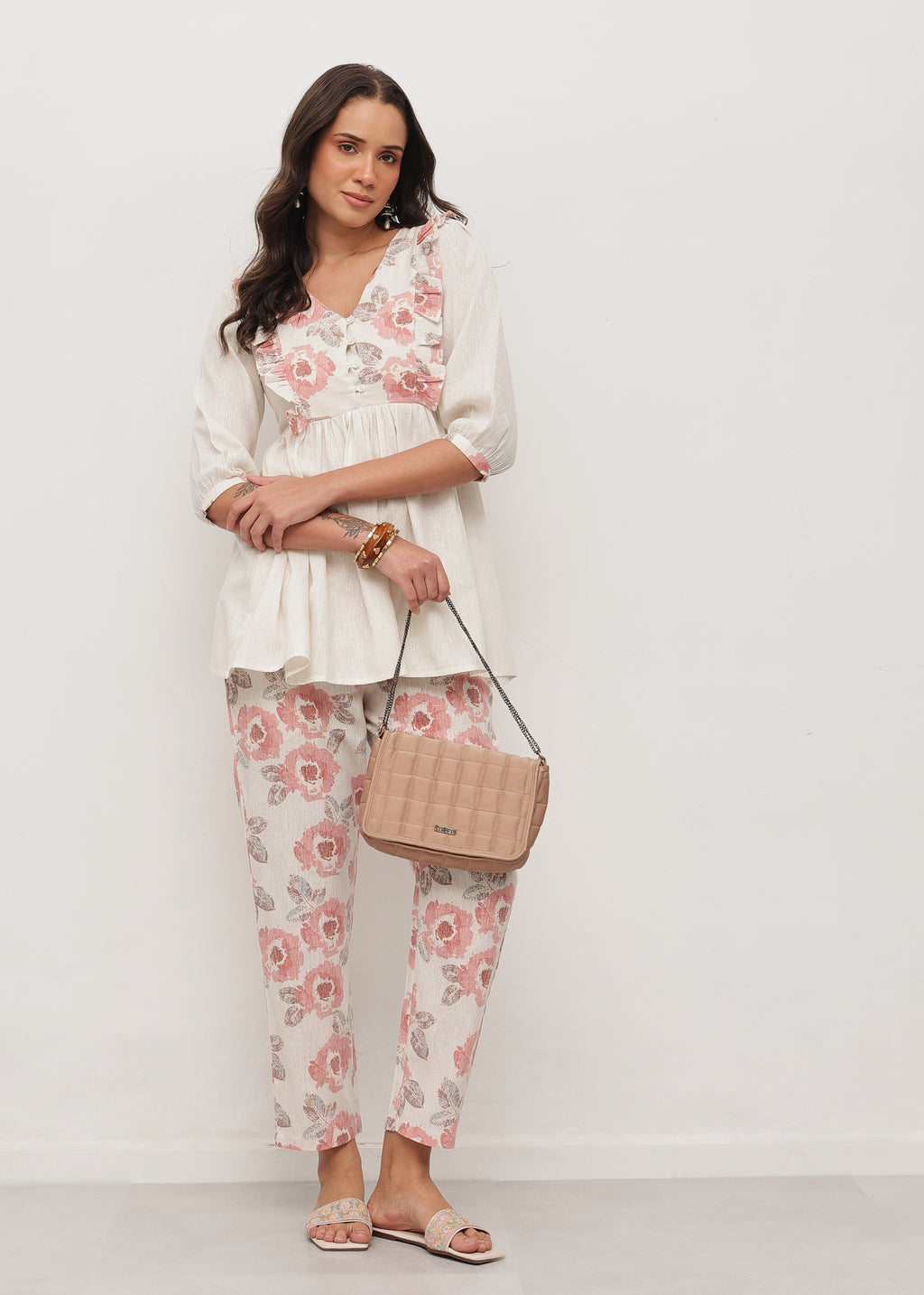 LINEN  PEACH SET