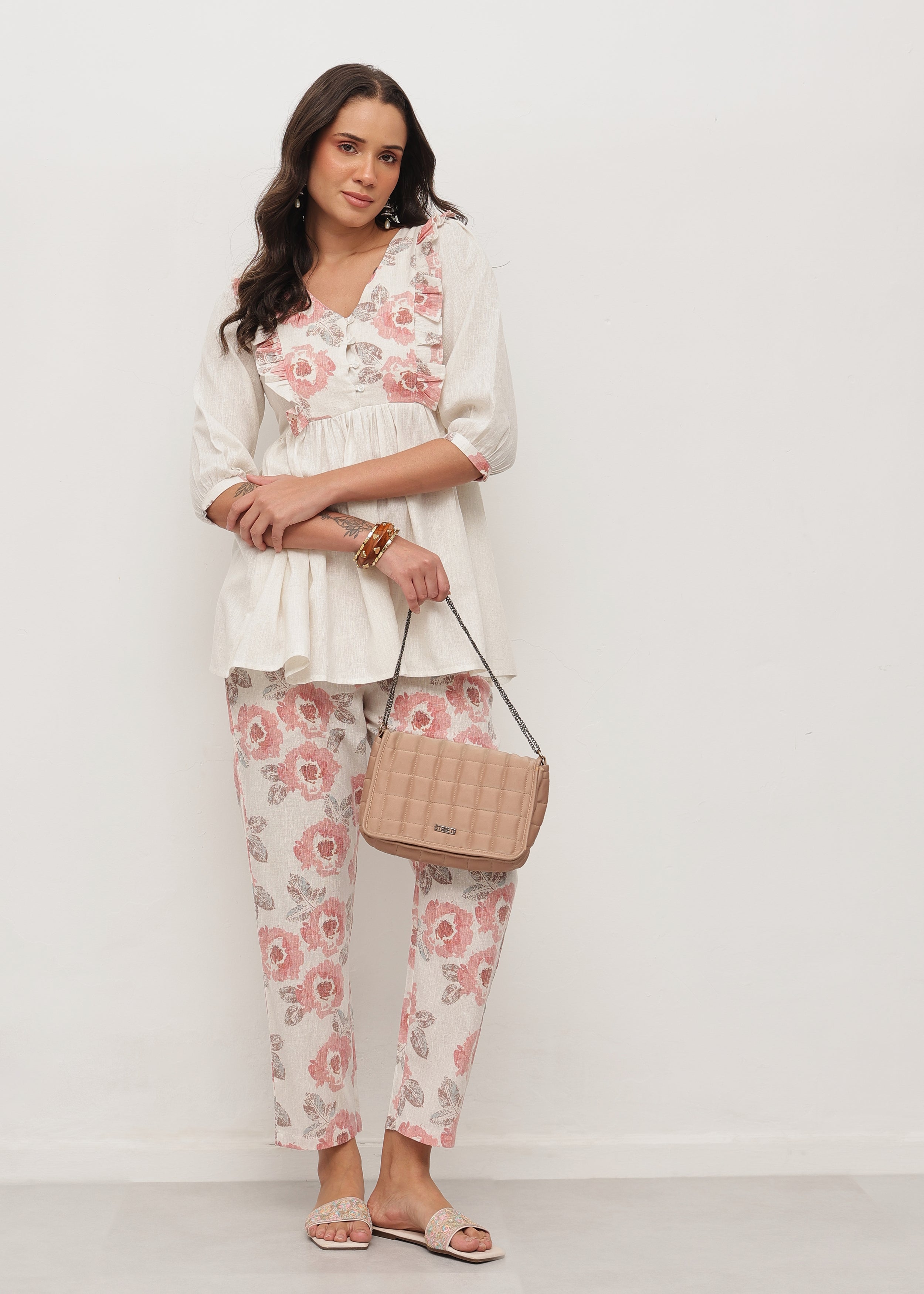 LINEN  PEACH SET