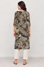 BLACK FLORA KURTI