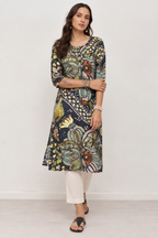 BLACK FLORA KURTI