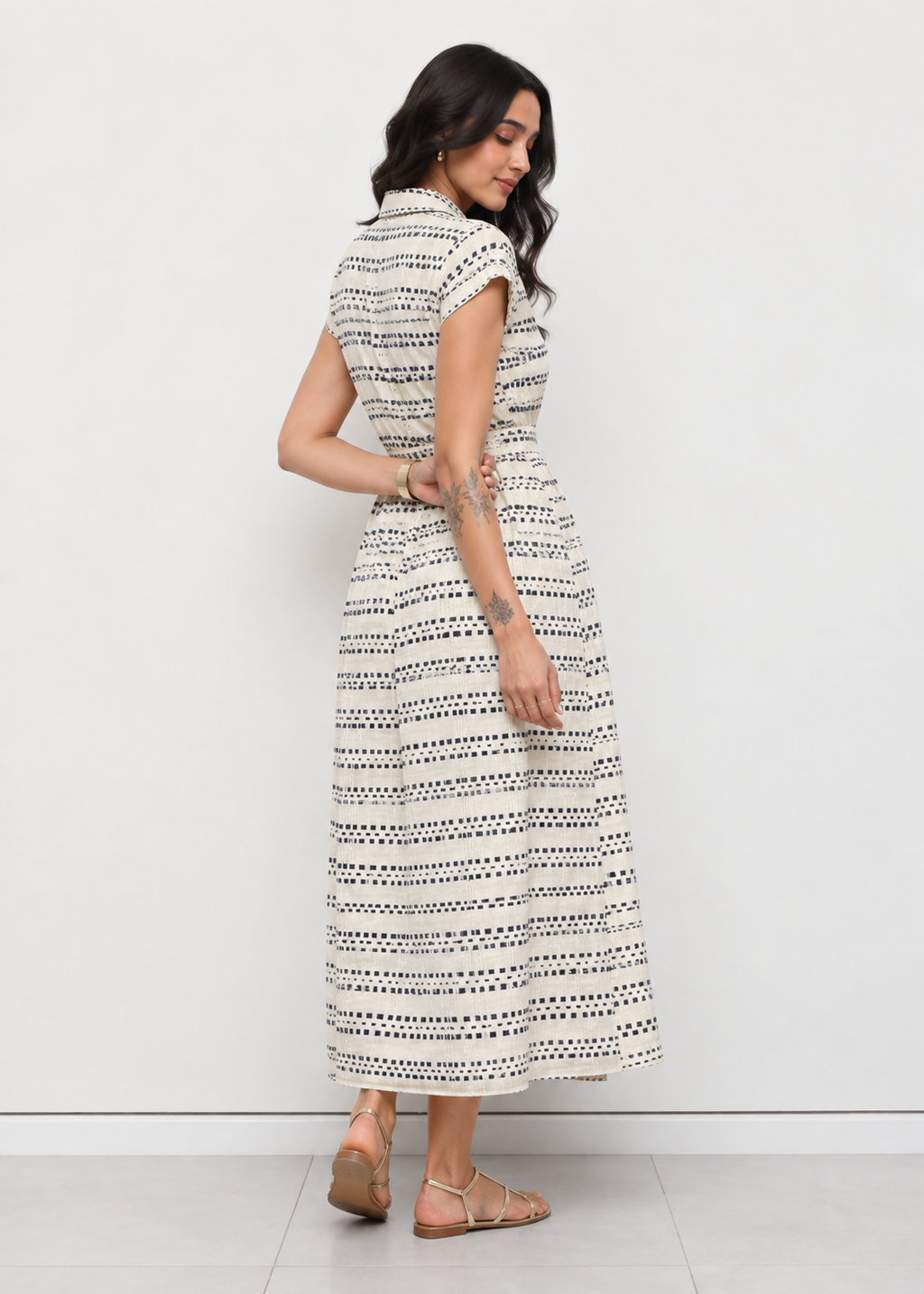 INDIGO DOBBY DRESS