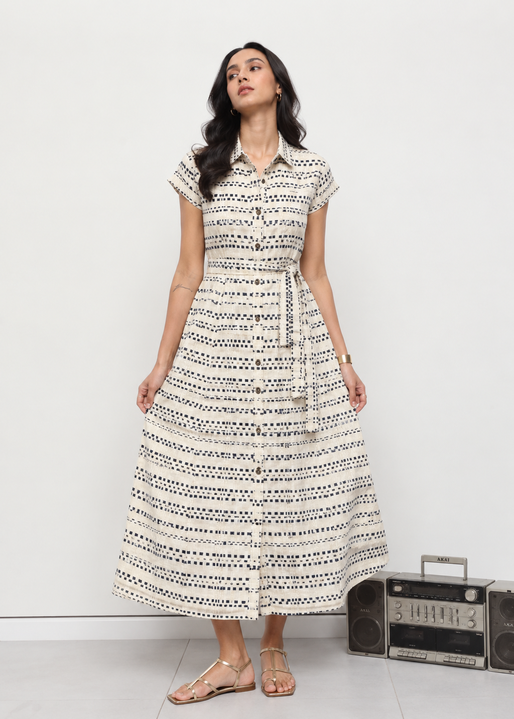 INDIGO DOBBY DRESS