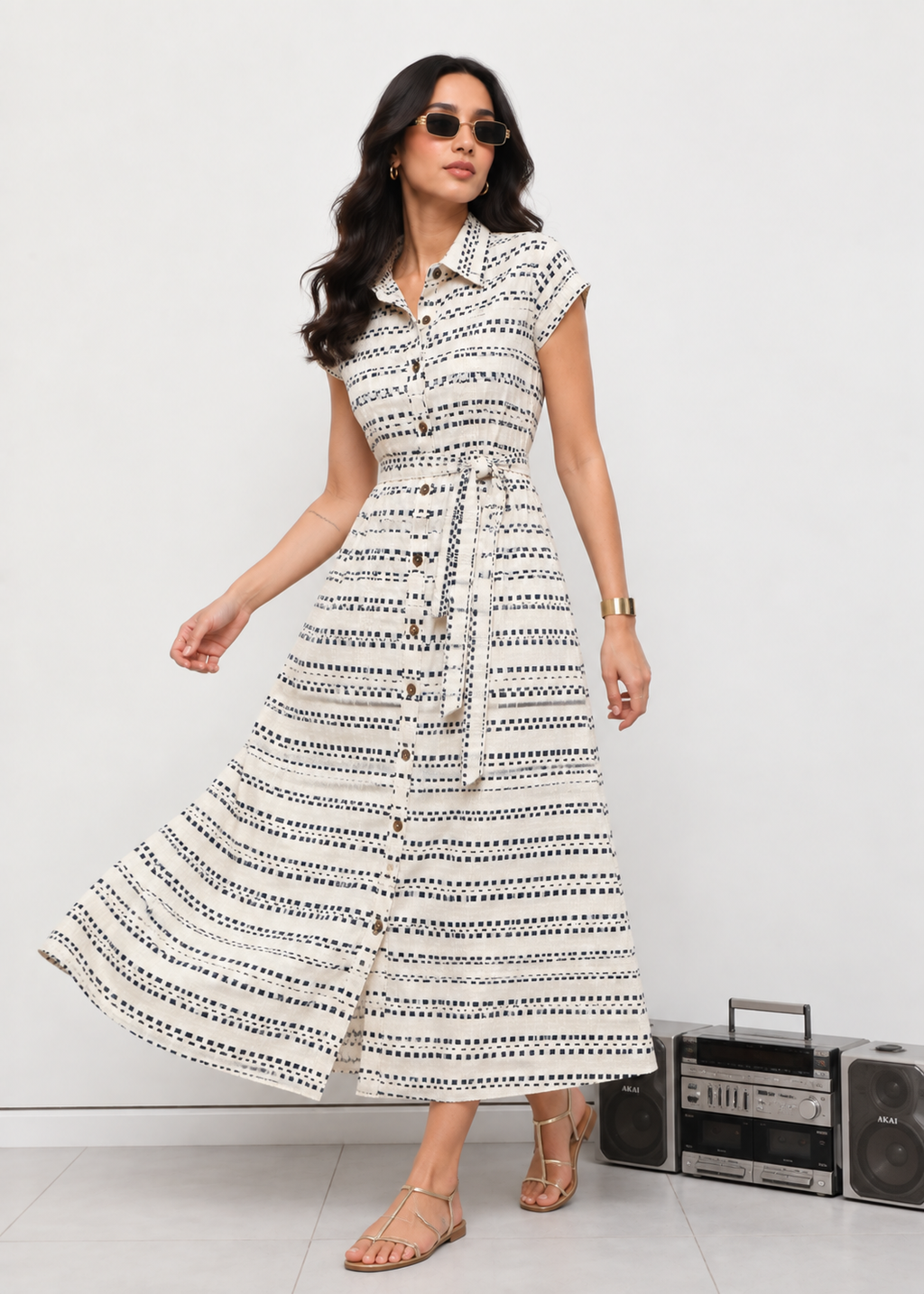 INDIGO DOBBY DRESS
