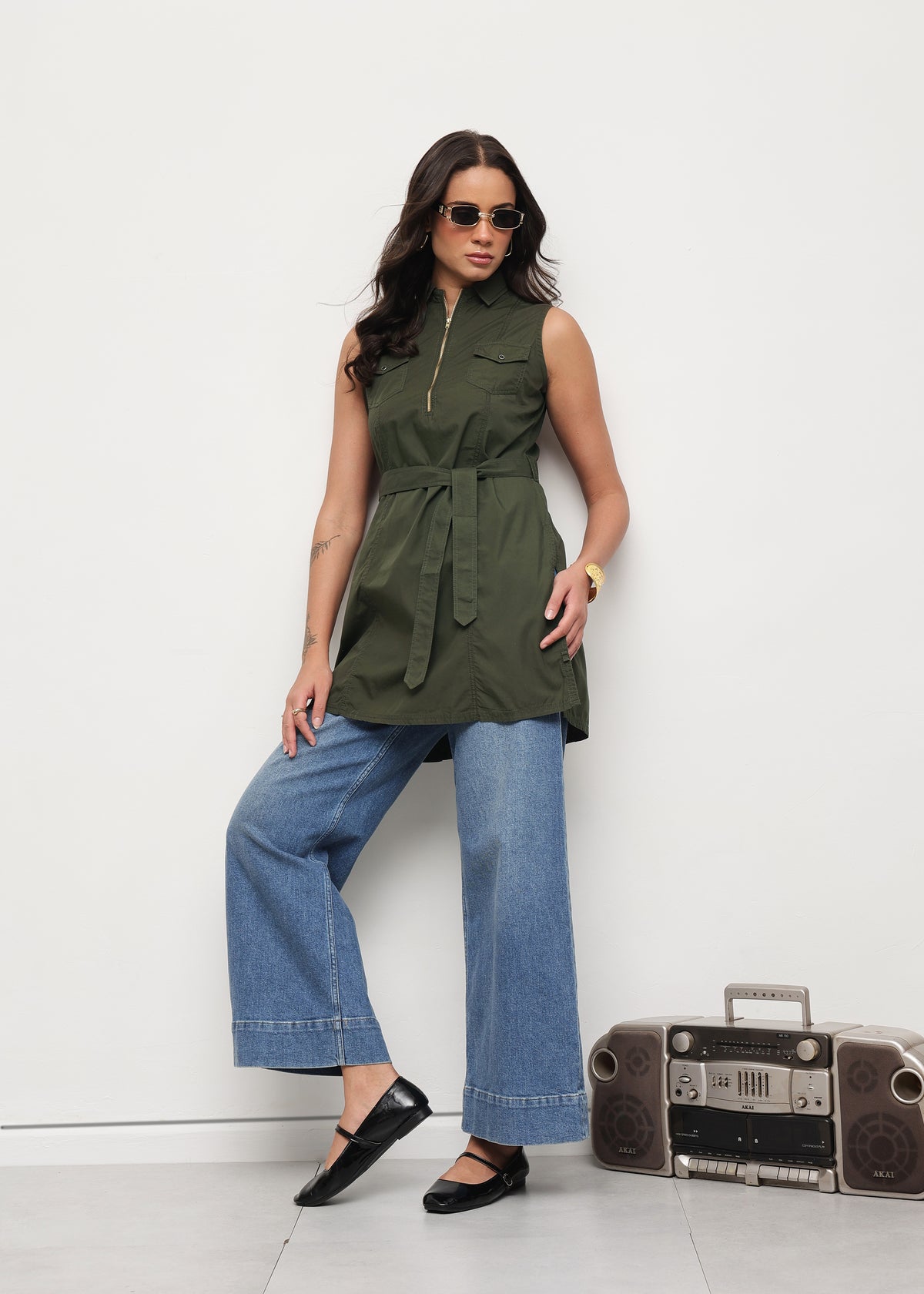 THE ALPHA TUNIC - MILITARY GREEN