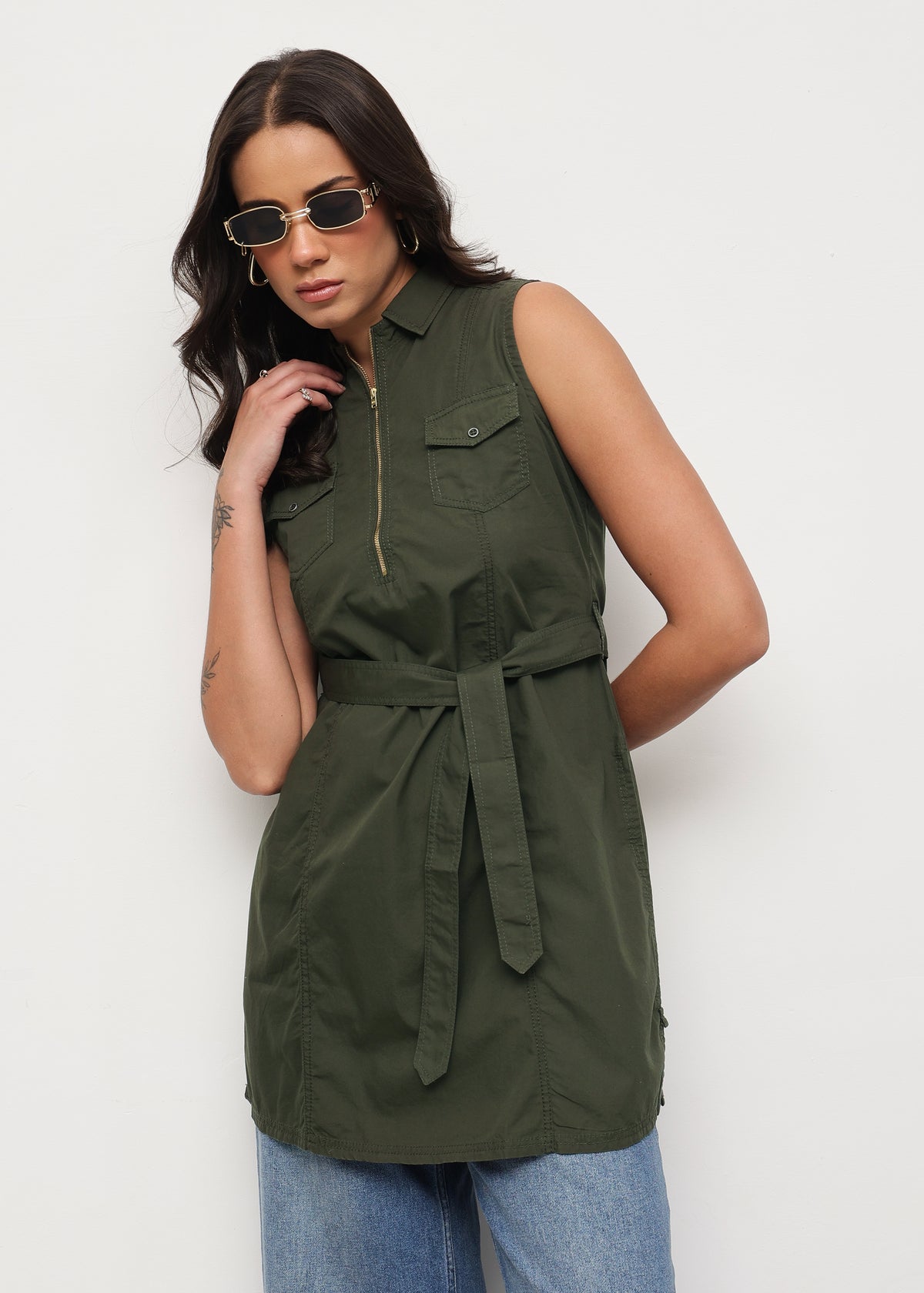 THE ALPHA TUNIC - MILITARY GREEN