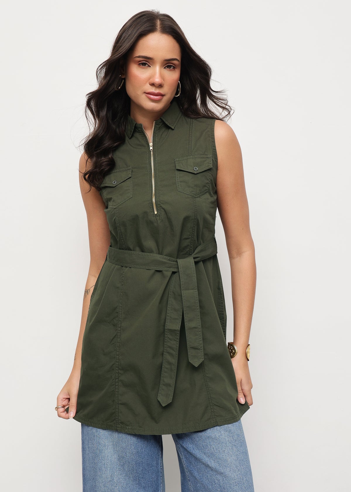 THE ALPHA TUNIC - MILITARY GREEN
