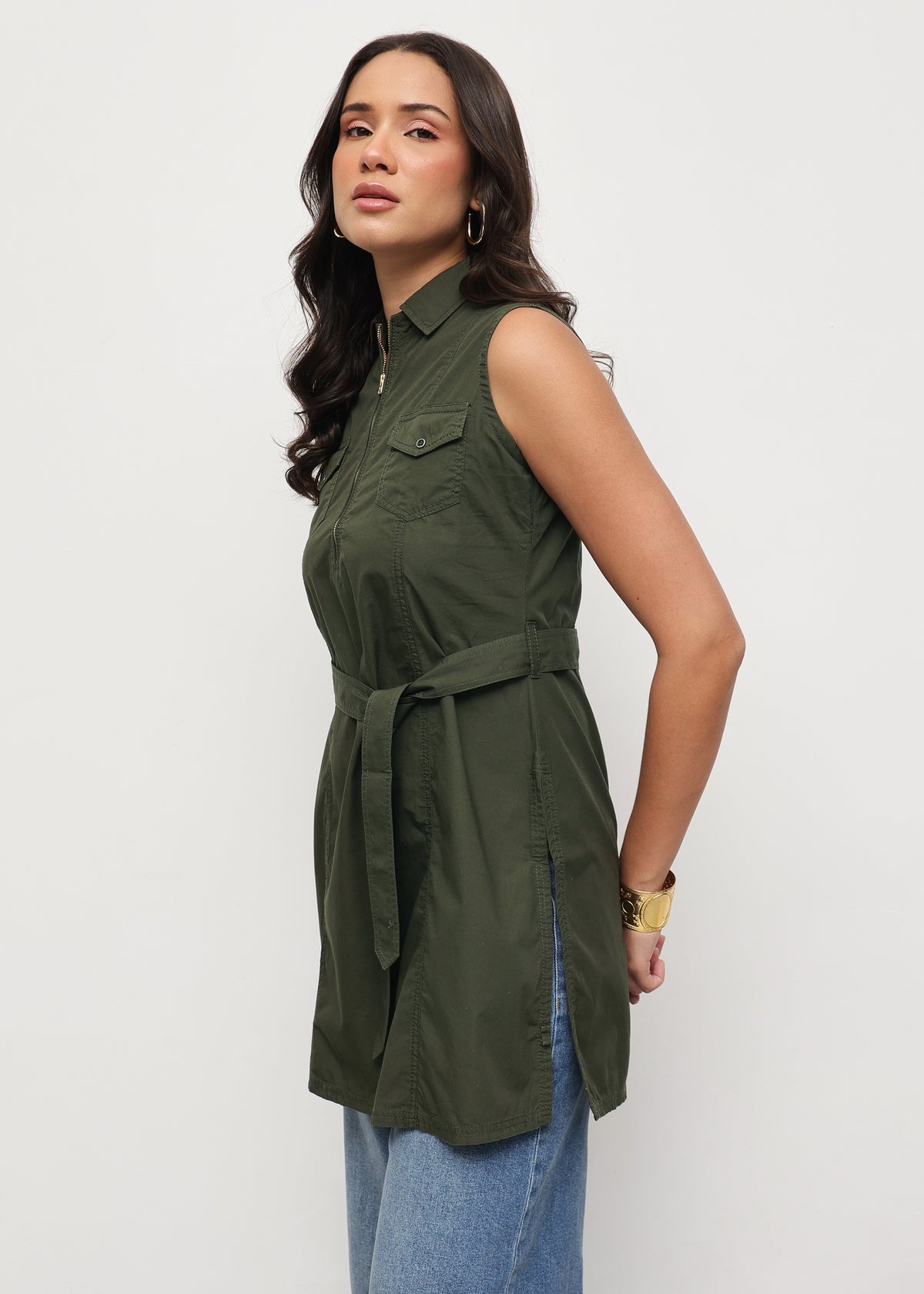 THE ALPHA TUNIC - MILITARY GREEN