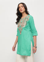 BOHO SHORT KURTI - RAMAGREEN