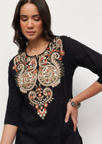 BOHO SHORT KURTI - BLACK