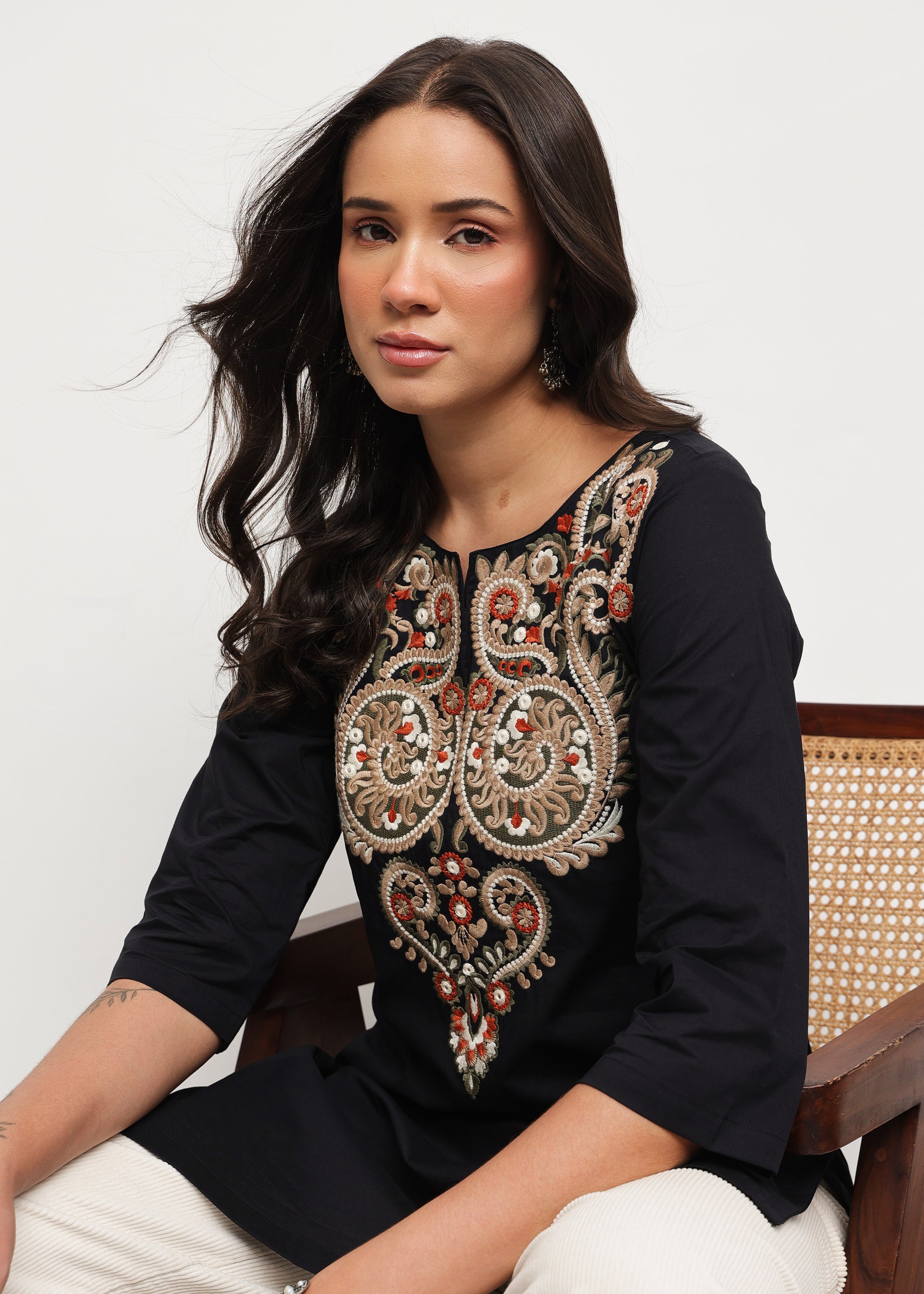 BOHO SHORT KURTI - BLACK