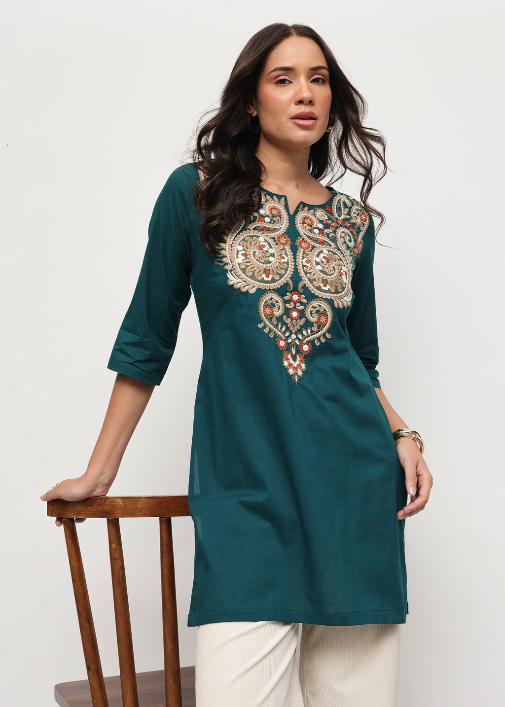 BOHO SHORT KURTI - TEAL