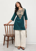 BOHO SHORT KURTI - TEAL