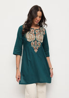 BOHO SHORT KURTI - TEAL