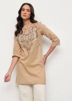 BOHO SHORT KURTI - BEIGE