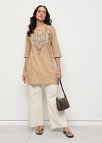 BOHO SHORT KURTI - BEIGE