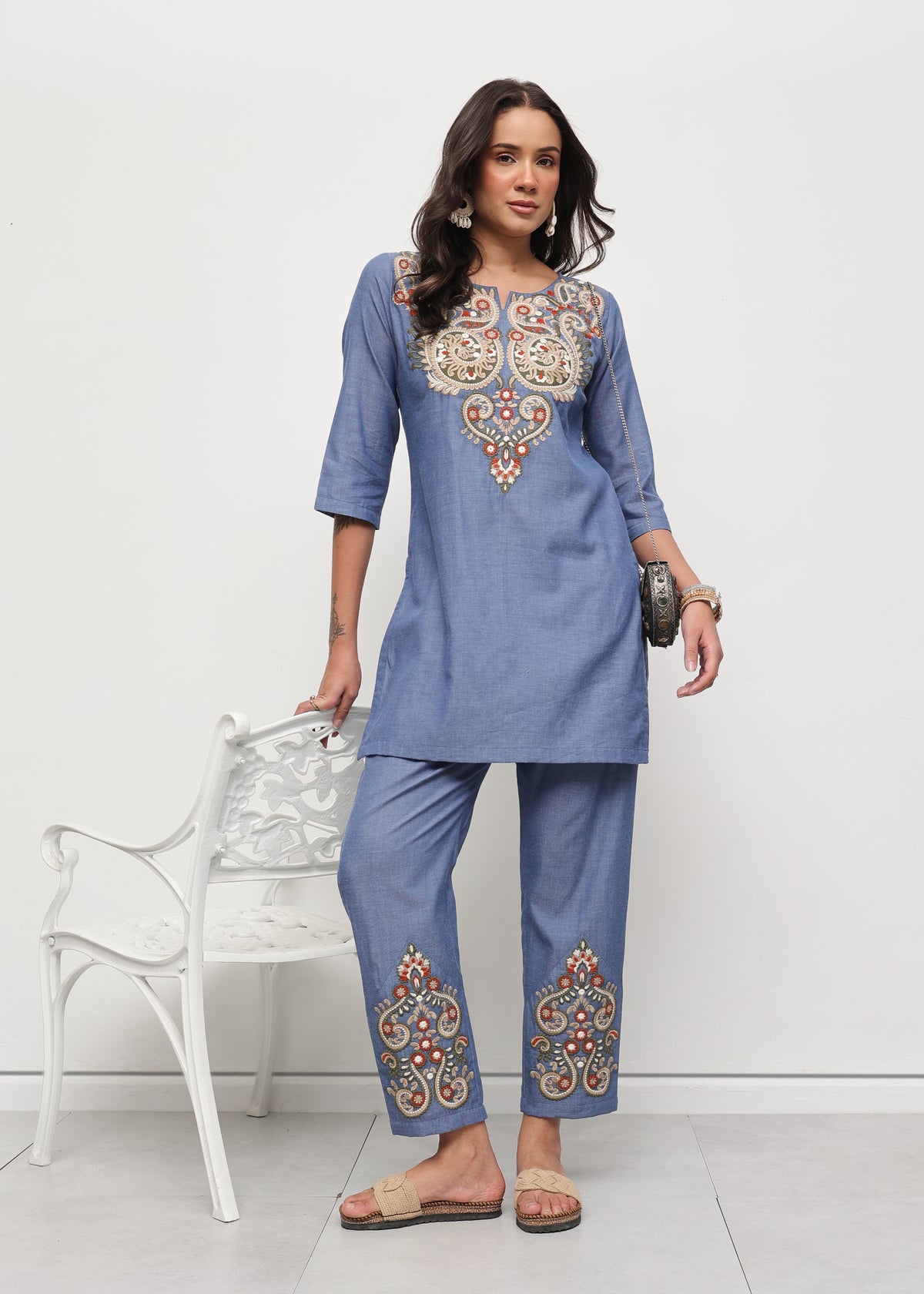 BOHO DENIM COORD-SET