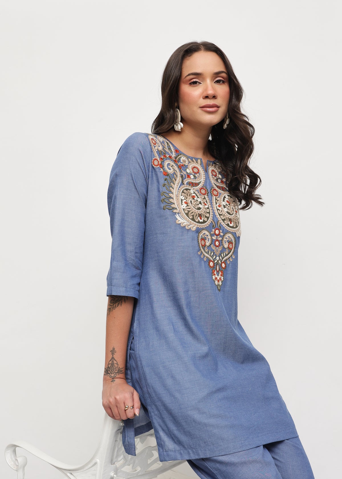 BOHO DENIM COORD-SET
