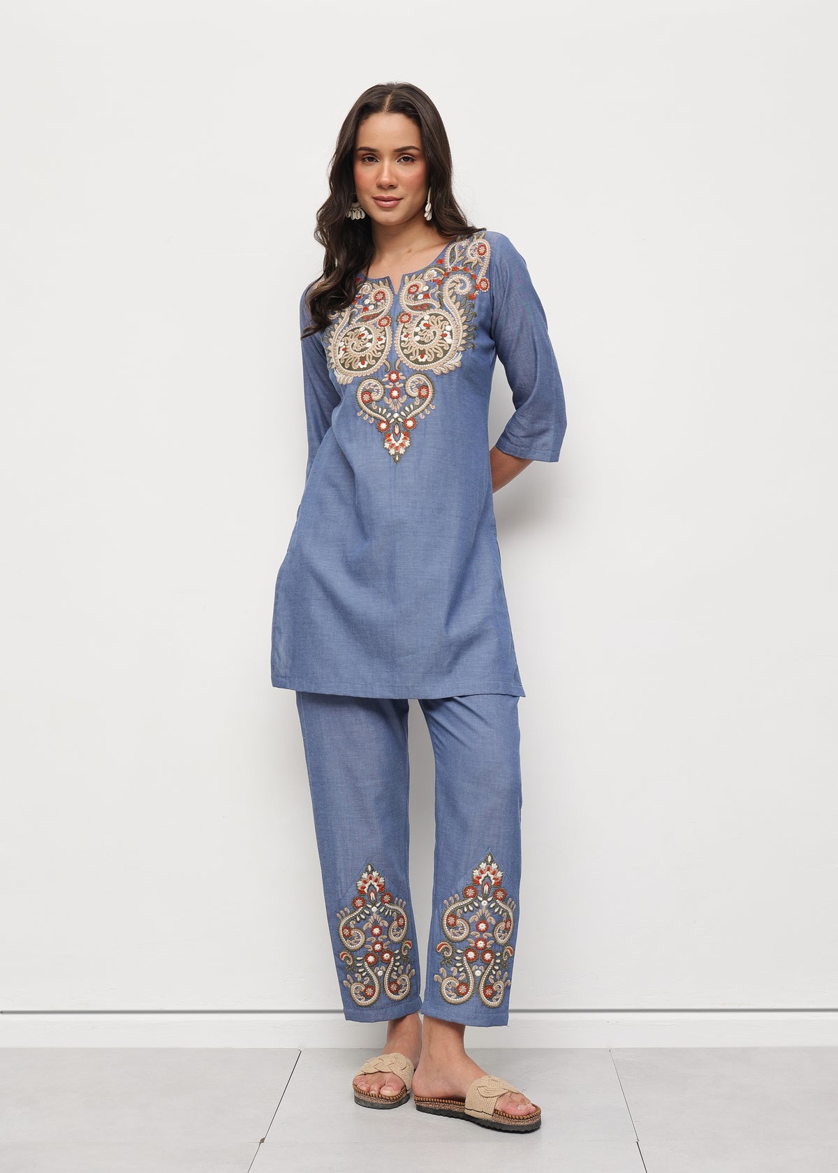 BOHO DENIM COORD-SET